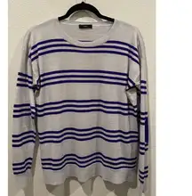 J. CREW Merino Wool Triple Stripe Elbow Patch Sweater