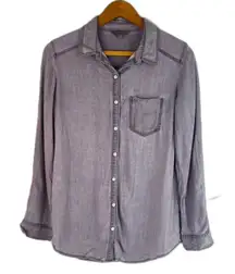 Rubbish Purple Stonewash Button Up Soft Country Core Shirt Size Small Muted
