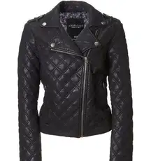 Aeropostale Black Faux Leather Quilted Moto Jacket Juniors XL