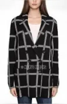 Marled Jacket Coat Sweater Black and White Plaid Size XL; excellent condition