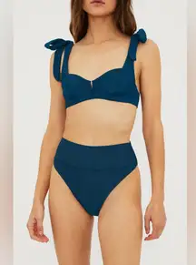 Beach Riot highway high waist Bikini Bottom, Size Medium, Empathy Blue, $88