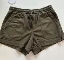 Athleta Farallon Short Olive Green Cargo Drawstring Waist Women's Small