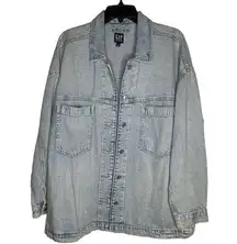 Vintage Gap Denim Jean Utility Shirt Jacket Oversized Women's Size Large