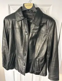 Wilson leather small black leather jacket