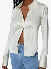 NWOT  Traditional Satin Button Down