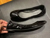 Glossy Shiny Ballerinas Flats Leather Slip on Round toe Rubber sole Sz 5