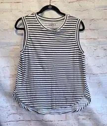 LOFT Shirt Womens Small Black White Striped Tank Top Basic Casual Essential