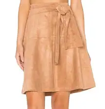 State of Being Revolve Camel Faux Suede Eliza Skirt Size S