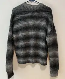 Akris Punto Alpaca Wool Blend‎ Knit Mockneck Gray Ombre Metallic Sweater Size 8