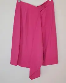 Anne Klein 100% Silk Hot Pink Skirt Wrap Style Size 12