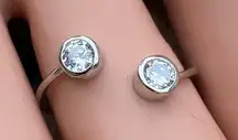Double CZ Sterling Silver Toe Ring