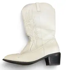 6 / 36 | white cowboy boot  chunky heel embroidered Western Pointed Toe Women