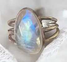 Sterling Silver Rainbow Moonstone Ring