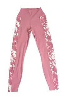 Nike Dri Fit Leggings High Waist Pink White Gym Athletic Pants Size XS