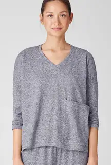 NWOT‎ Eileen Fisher Cotton Hemp Melange V-Neck Top Boxy Fit Basic Small Petite