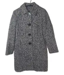 J.G. Hook Vintage 1980s Black and White Tweed Peacoat Twee Size 4Petite