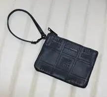 Steve Madden Black Textured Wristlet Wallet Holder