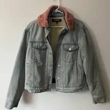 Express light blue denim jacket with sherpa inside