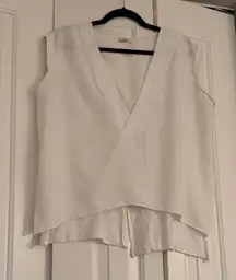 White V-Neck Sleeveless Blouse