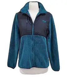 Fila Sport Turquoise Waffle Fleece Full-Zip Jacket Medium