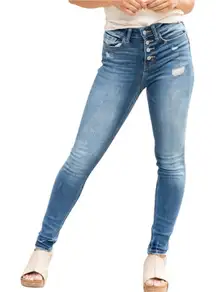 Flying Monkey Disclosure High Rise Button Fly Stretch Skinny Jeans Y3536 Size 28