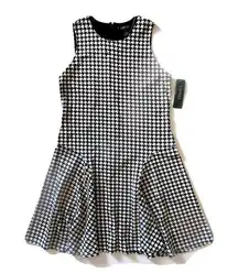 NWT LAUREN Ralph Lauren Houndstooth Print Sleeveless Flare Skater Dress L $165