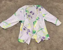 Chico's Purple Floral Print Blazer SIZE 2 (L)