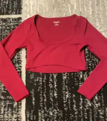 Wild Fable Burgundy Long Sleeve Crop top