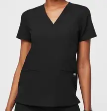 Figs Casma Three-Pocket Scrub Top Black Sz XL