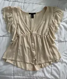 Neutral Ruffle Top