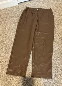 Amazon Faux Leather Pants brown