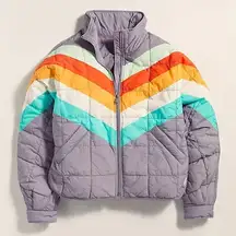 NWT $228 Free People Movement Pippa Packable Puffer Jacket Steel Peach Combo S