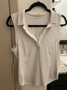 Lululemon White Sleeveless polo 
