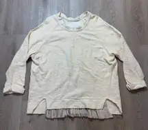 Undiscovered Eye cream pleated trim cotton‎ top M read