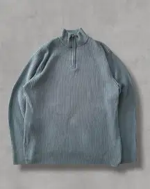 Vintage  Denim Blue Long Sleeve Knit Sweater