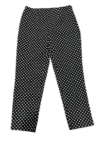 Lands End Mid Rise Slim Leg Black and White Polka Dot Pants Size 8 50’s Vibe Fun