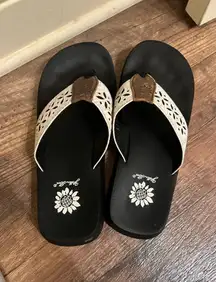 Yellow Box White Flip Flops