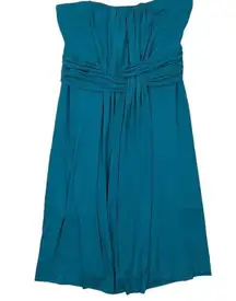 NWT Soma Wrapped Waist Strapless Bandeau Mini Dress In Green Envy Size Medium