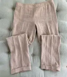 Akris Nubby Linen Cuffed Side Zip Trousers Pants 12