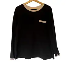 CuddlDuds black pink fleece women's size large long sleeved top casual comfort