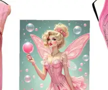 4 PC. Y2K‎ COQUETTE PINK BUBBLE GUM FAIRY TOPS BUNDLE XSMALL