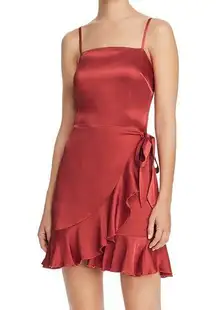 Donna Mizani xRevolve Antonia Faux Wrap Spaghetti-Strap Ruffle Dress Size M $215