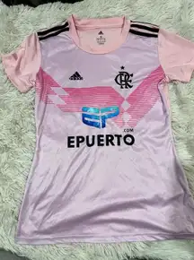 RARE Adidas Flamengo Pink October women's soccer Jersey Size Medium