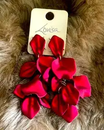 Lovisa Elegant Red Floral Petal Earrings