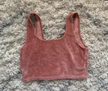 Revolve Pink Velvet Crop Tank