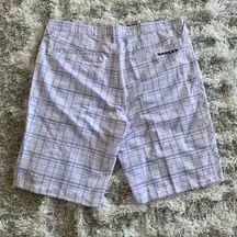 Oakley Modern  White/Purple Checkered Print Classic Golf Shorts