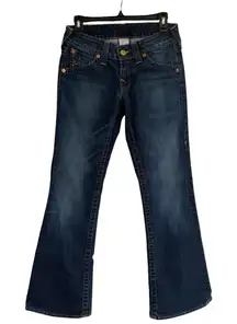 True Religion Y2K Horse Shoe Logo Back Pocket Bootcut Flare Jeans 28 Blue