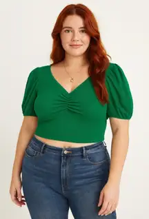 Shein Green Curve Crop Top Size 1X Large
