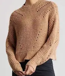 Elizabeth and James Sweater Womens XX Large Tan Tara Knit Open Stitch‎