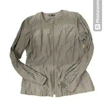 Eileen Fisher Lightweight Zip Up Jacket Gray Size‎ XS Metallic Lagonlook Classic